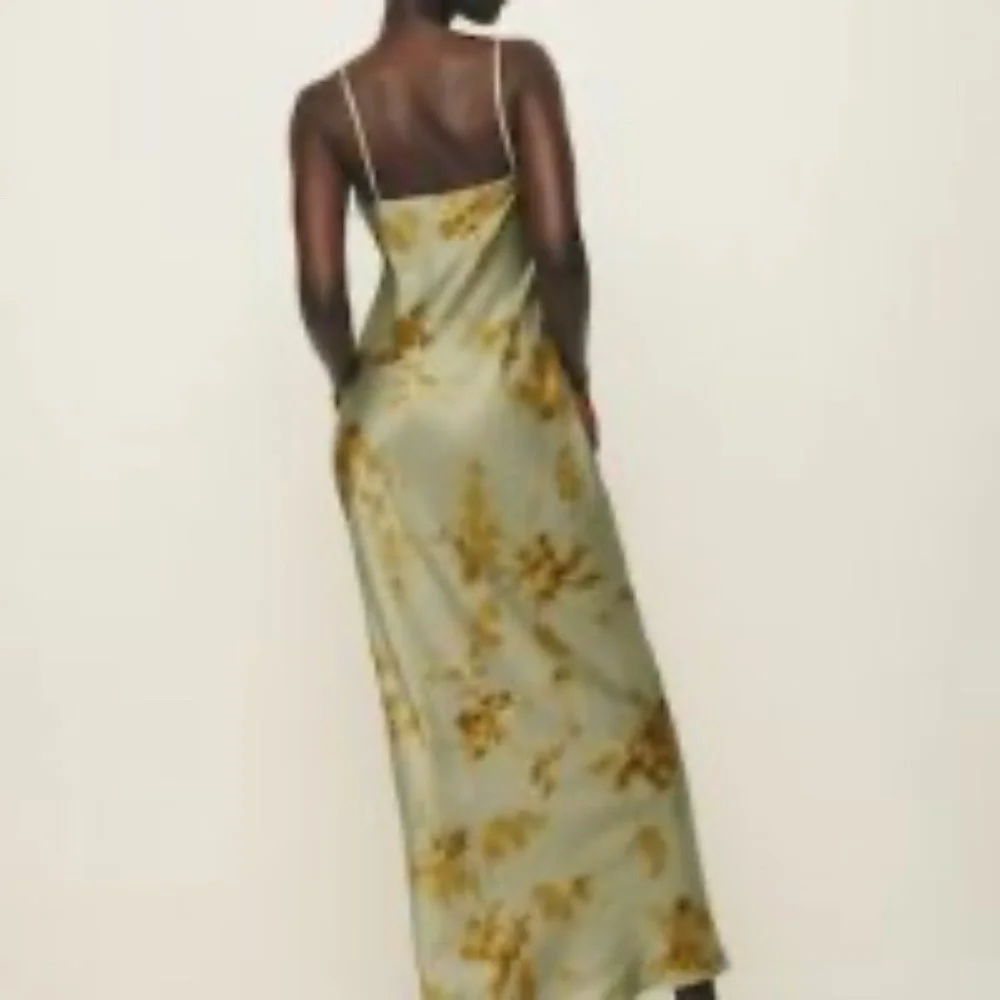 Reformation Brie Silk Dress Golden Hour - Picture 3 of 6
